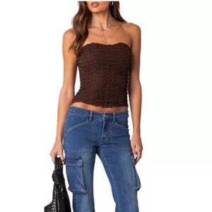 Edikted Lionna Ruffled Corset Top